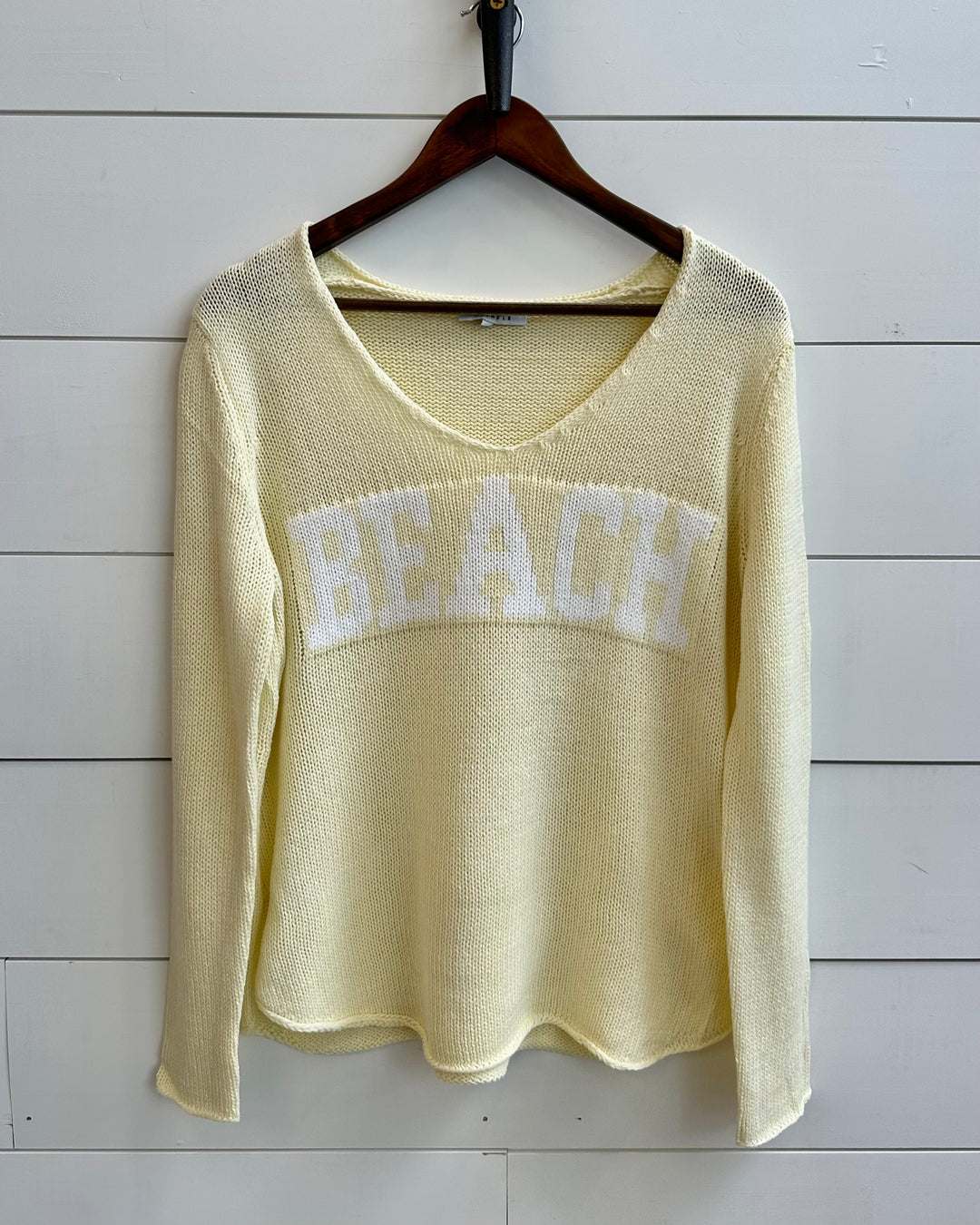 Women’s Beach V-Neck Sweater- Butter