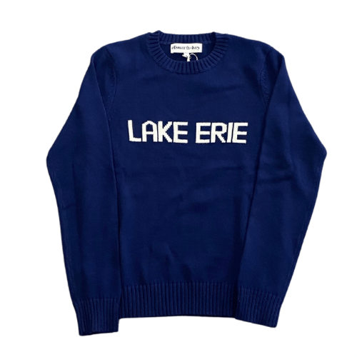 Women's Knit Lake Erie Sweater- Navy/Ivory