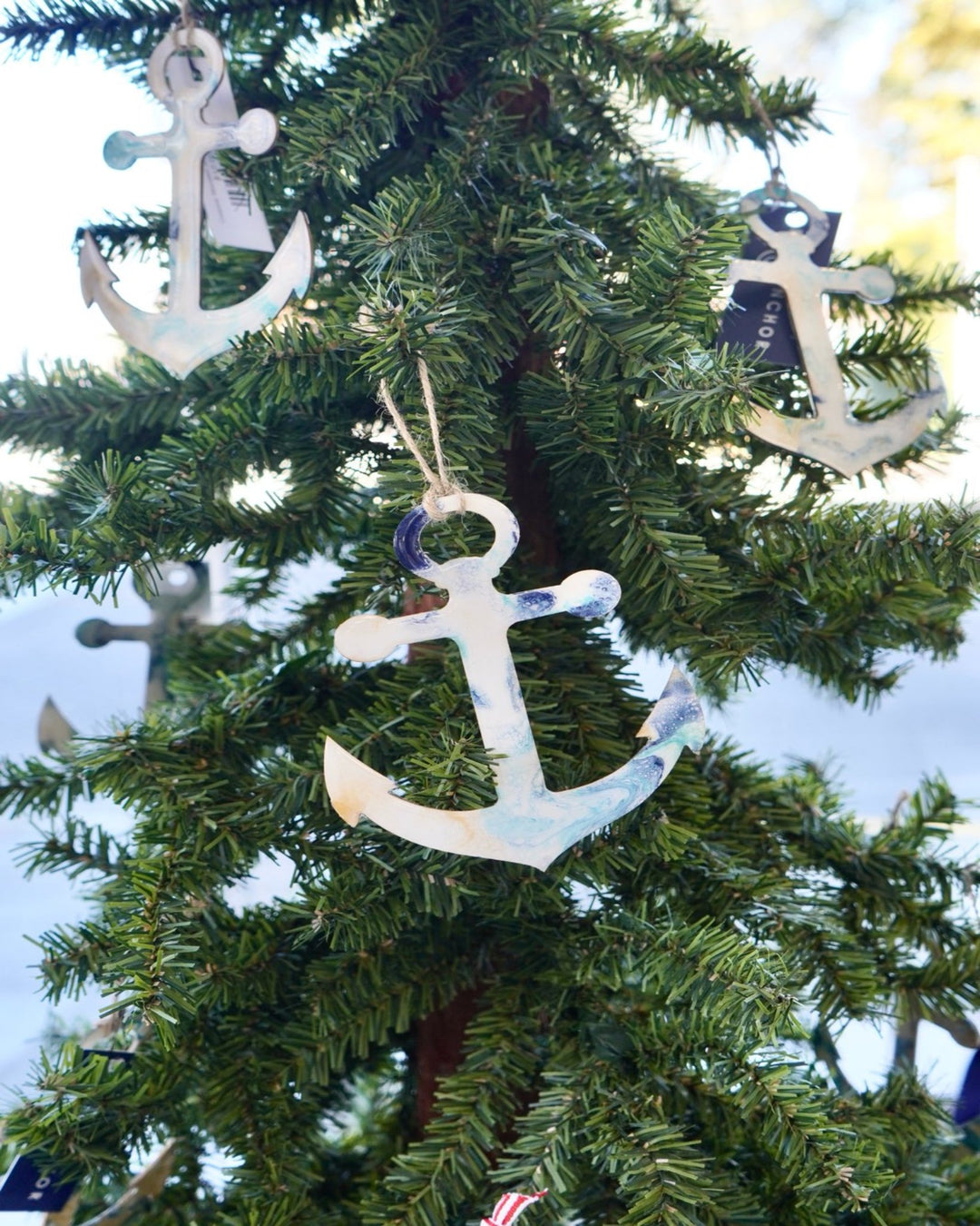 Coastal Wooden Anchor Ornament