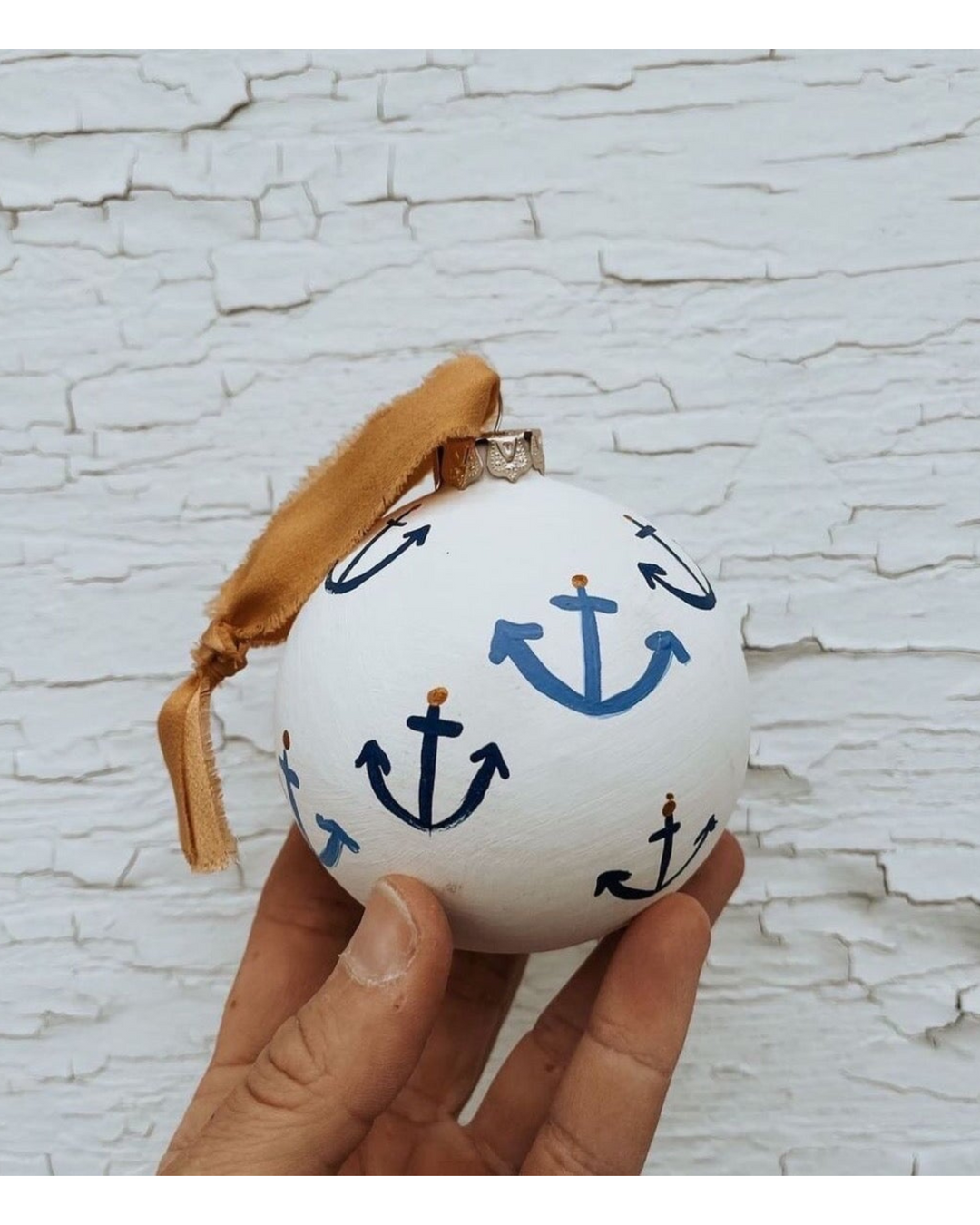 Anchor Bulb Ornament