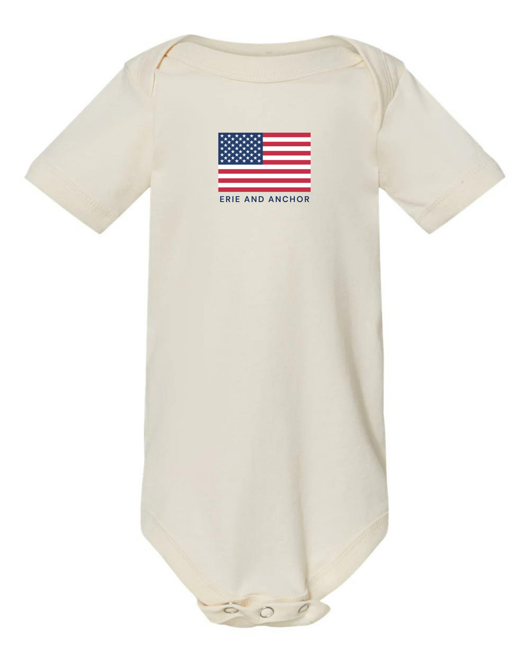 Infant Flag Onesie- Natural