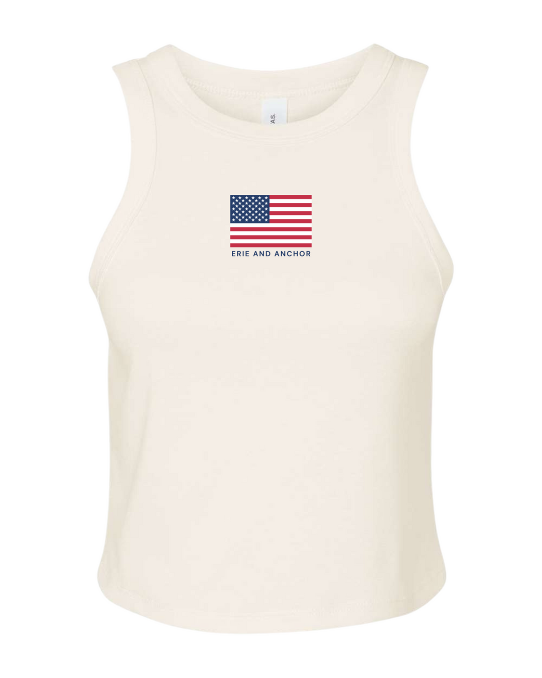 Women's American Flag Racer Tank - Natural