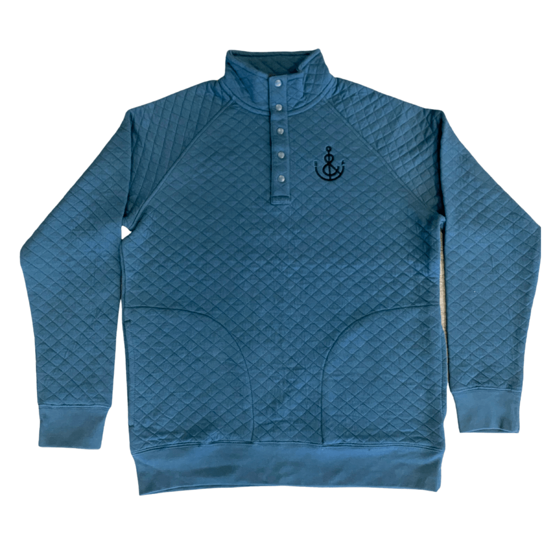 FINAL SALE Unisex Anchor Quilted Pullover- Deep Teal