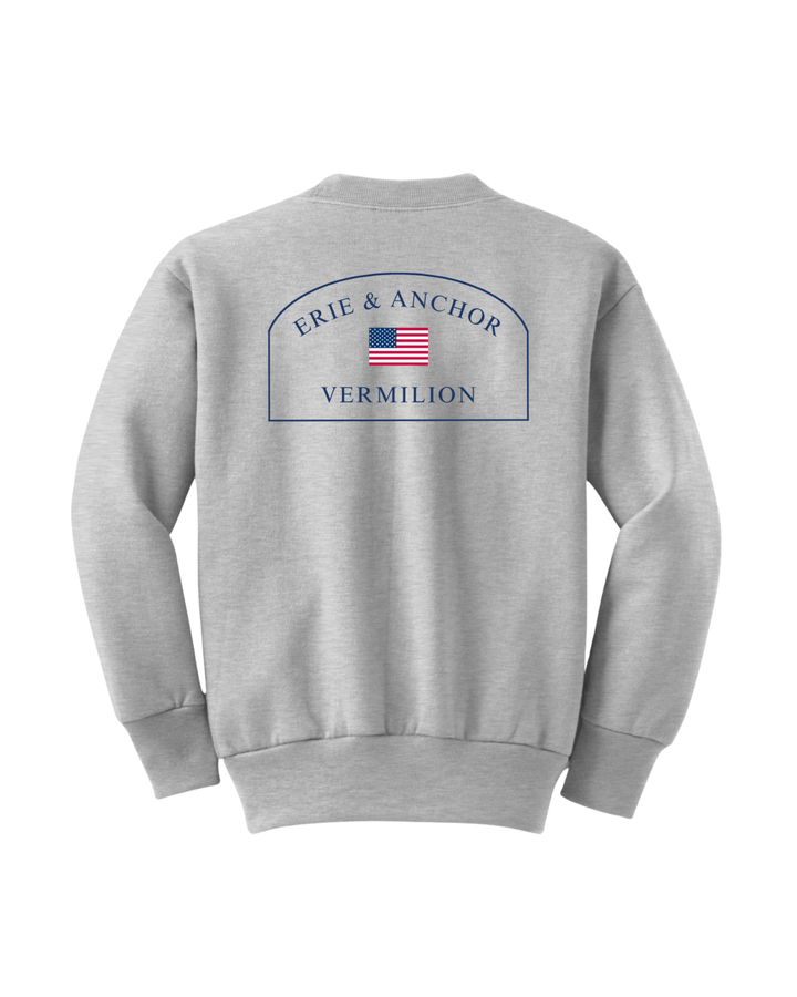 Youth Vermilion Flag Crewneck- Gray