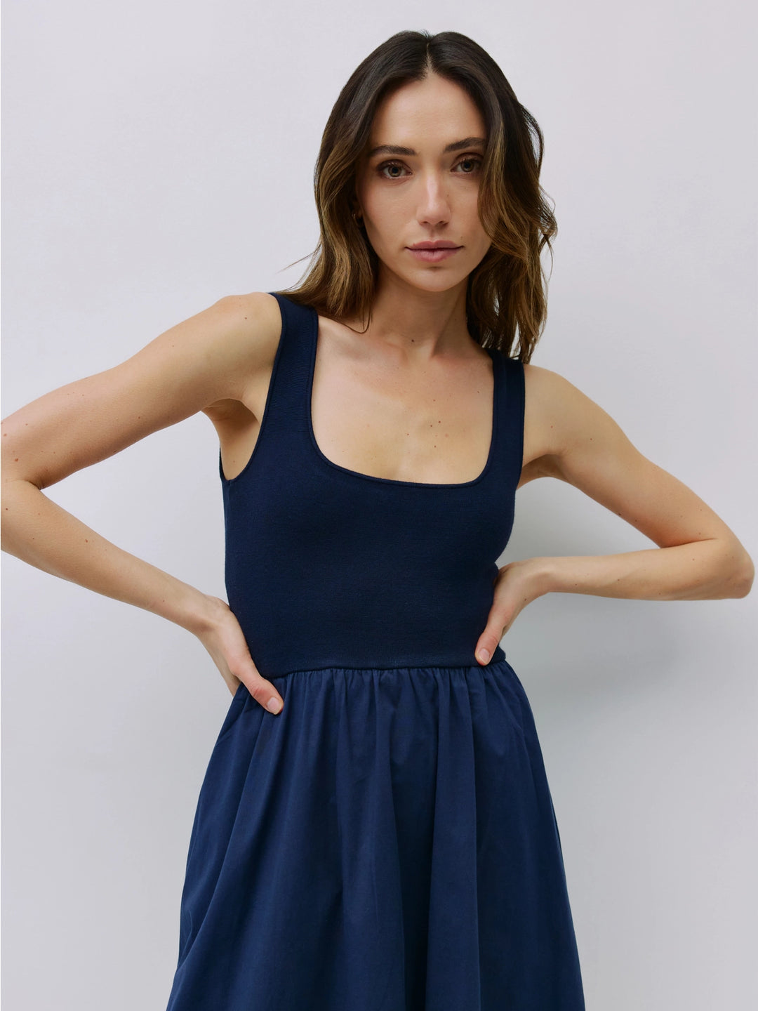 Women's Sleeveless Maxi Dress- Navy