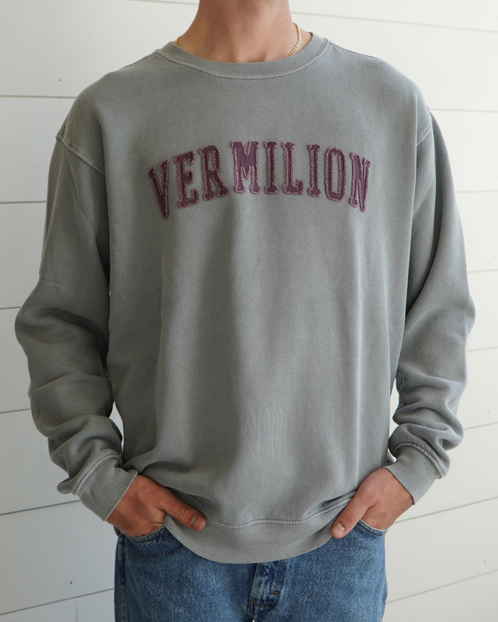 Unisex Vermilion Appliqué Crewneck- Gray