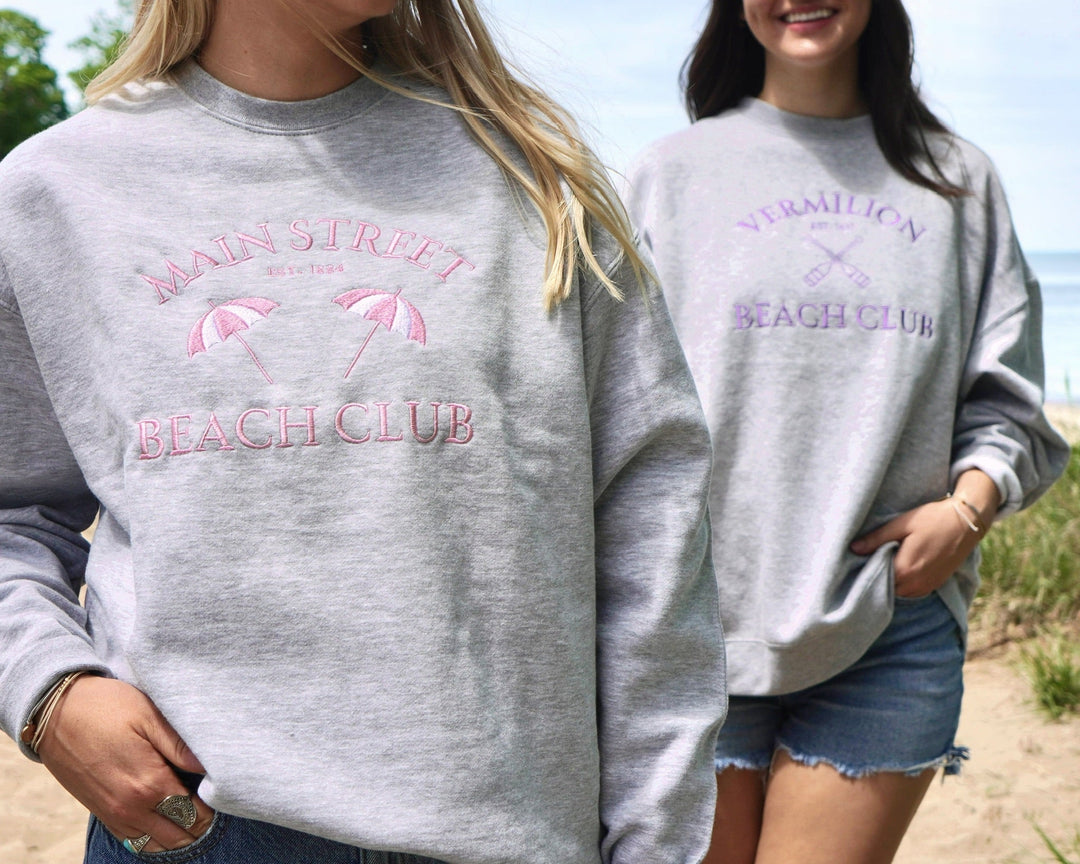 PRESALE Unisex Vermilion Beach Club Crewneck- Gray/Purple