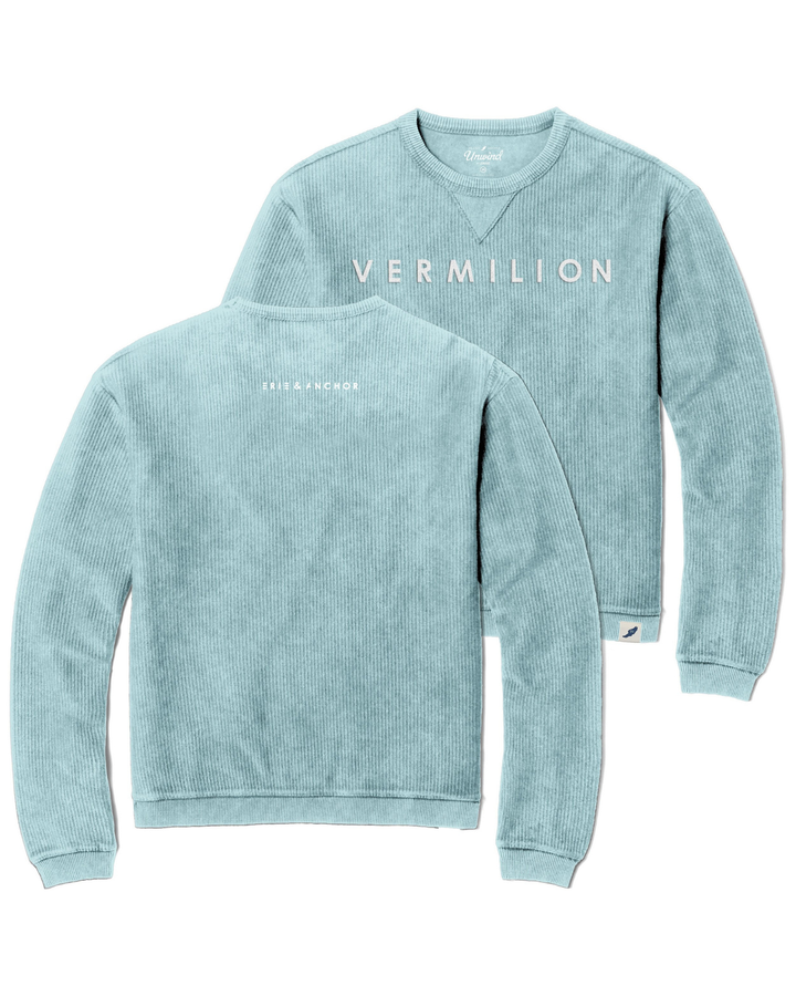 Unisex Vermilion Ribbed Crew-Sea Glass