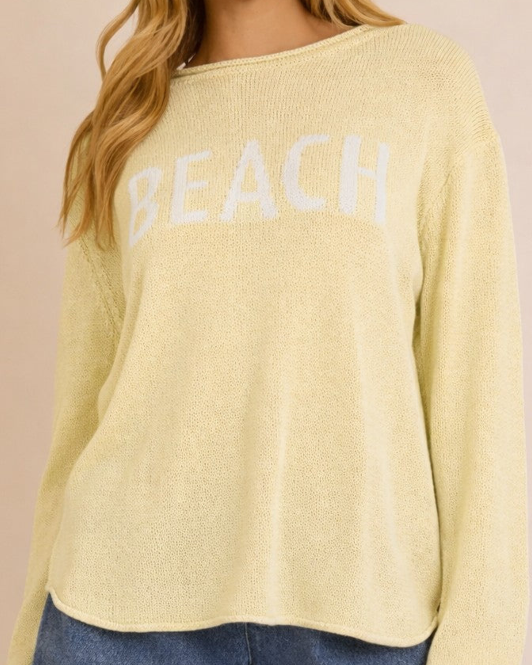 Women's Beach Sweater- Butter Yellow