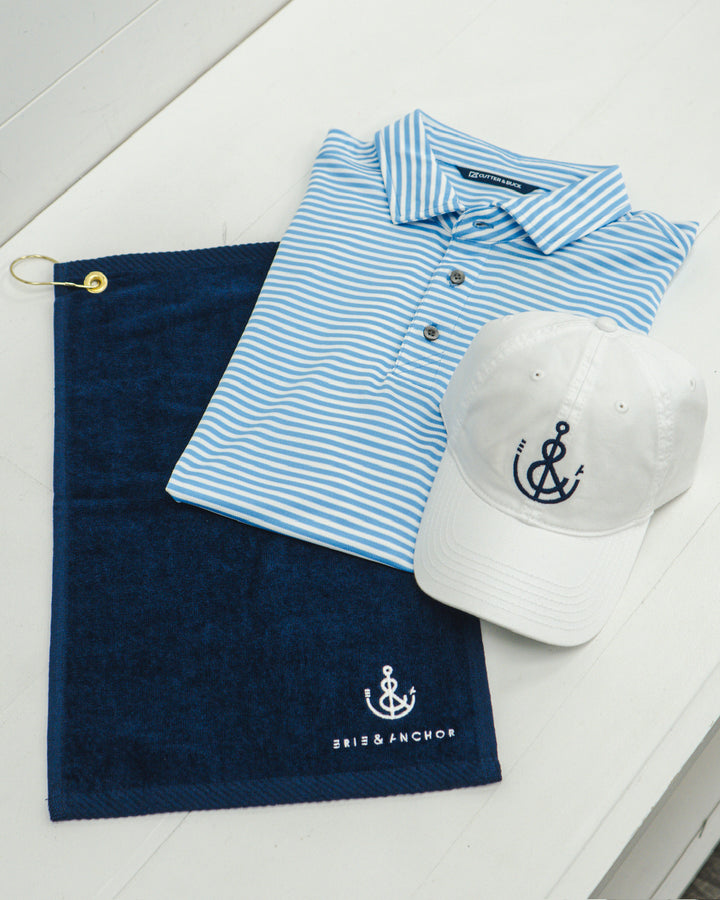 E&A Embroidered Golf Towel-Navy