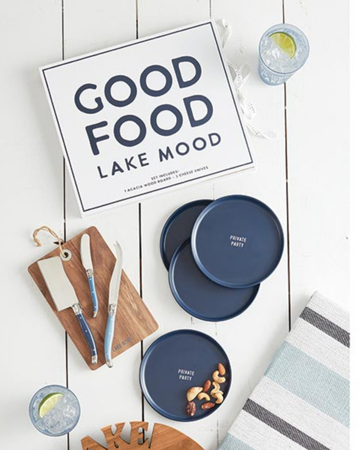 F2F Lake Mood- Cheese Board w Knives Box