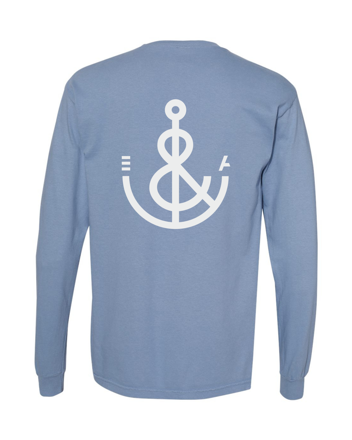 Signature Anchor Long Sleeve Tee-Denim