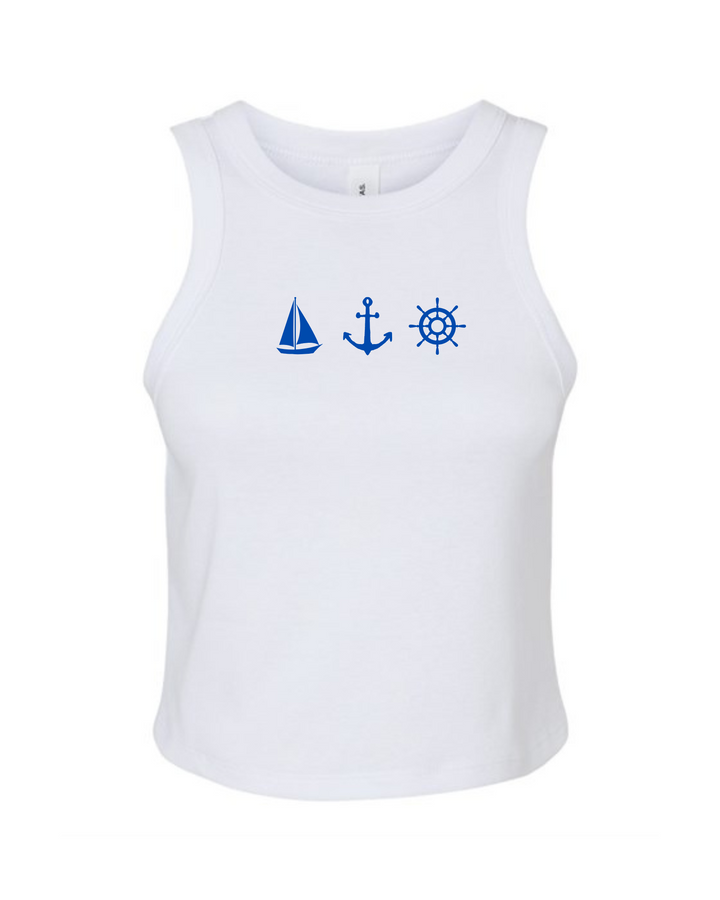 Women's Nautical Icon Racerback Tank- White