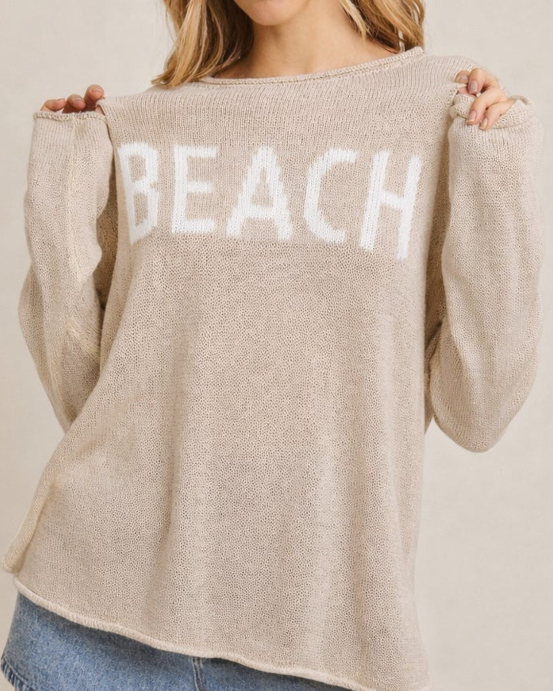 Women's Beach Sweater- Beige