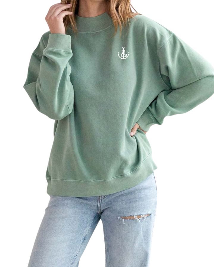 Women’s Anchor Mockneck Crew-Mint