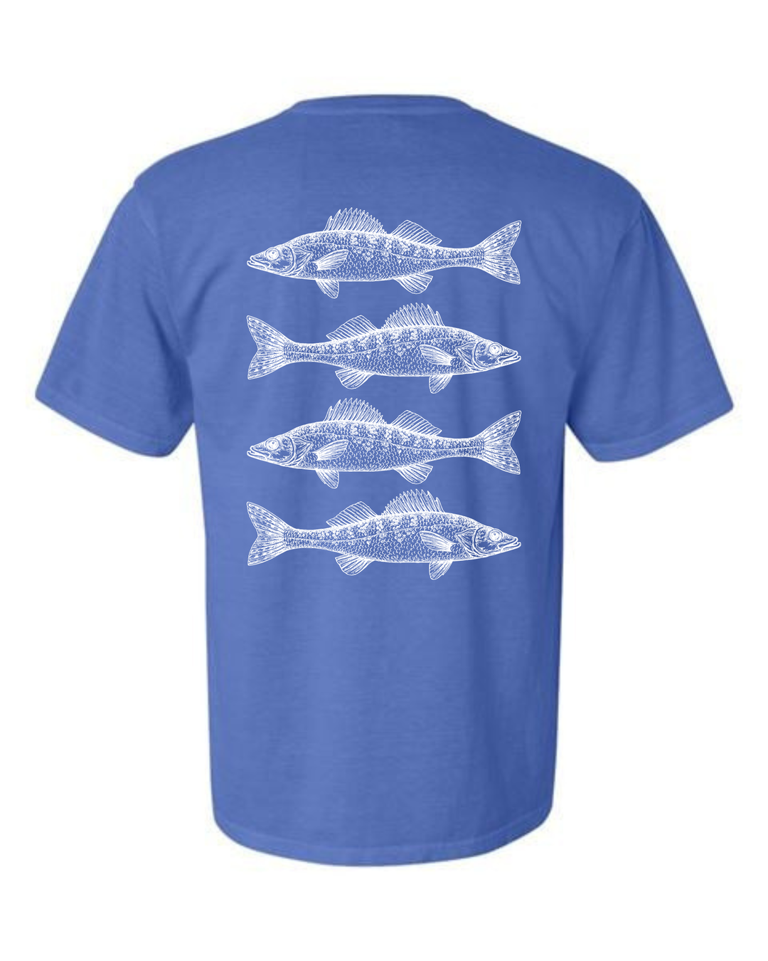 Unisex Fish Short Sleeve- Washed Royal