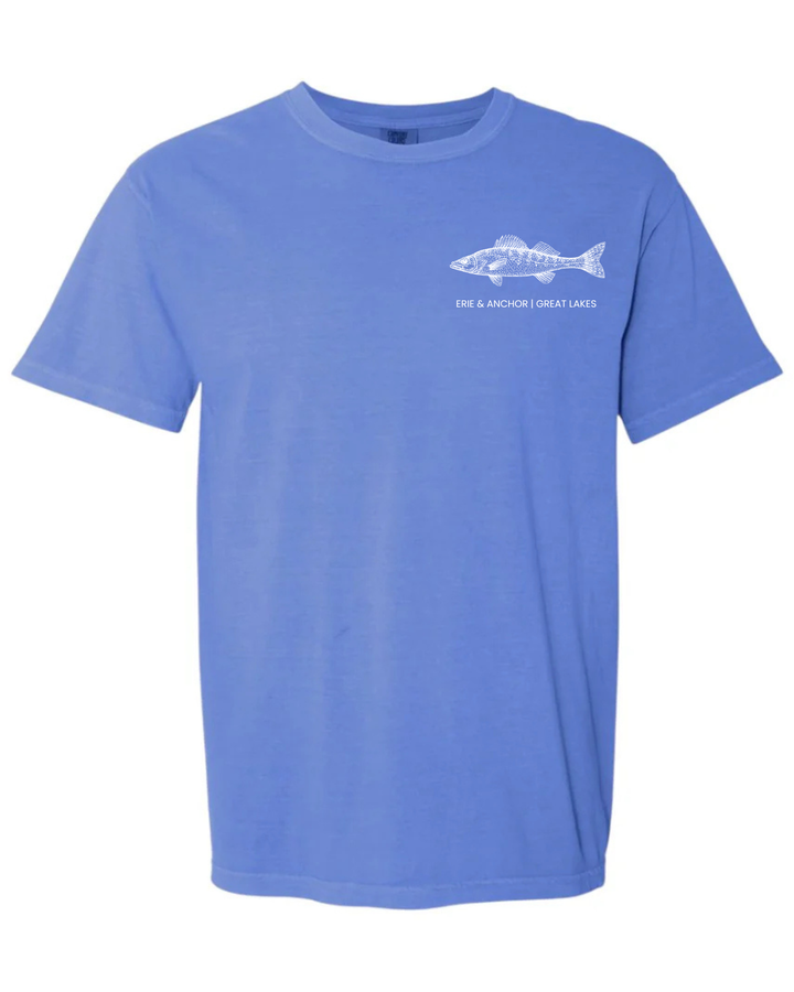 Unisex Fish Short Sleeve- Washed Royal