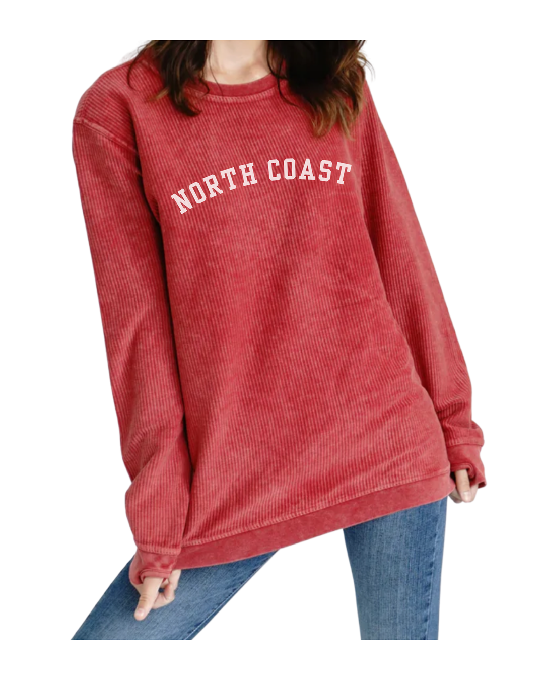 Unisex North Coast Ribbed Crew- Red