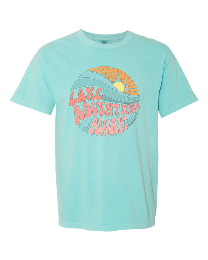 Unisex Lake Adventures Await Short Sleeve- Teal