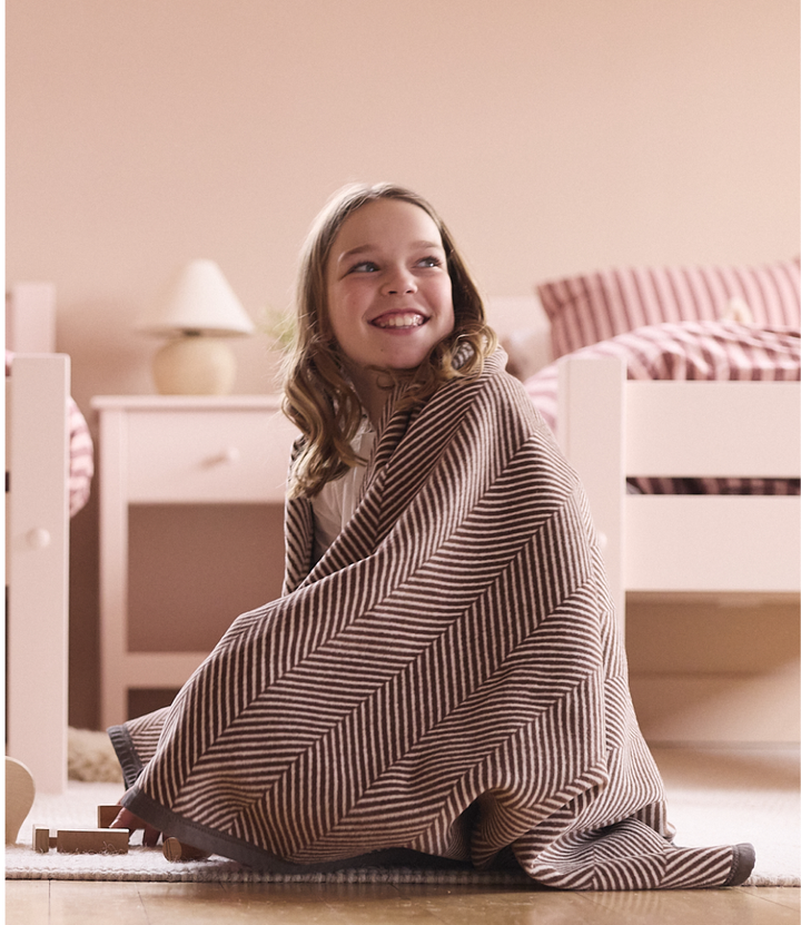 Chappywrap Midi Blanket- Herringbone Chocolate