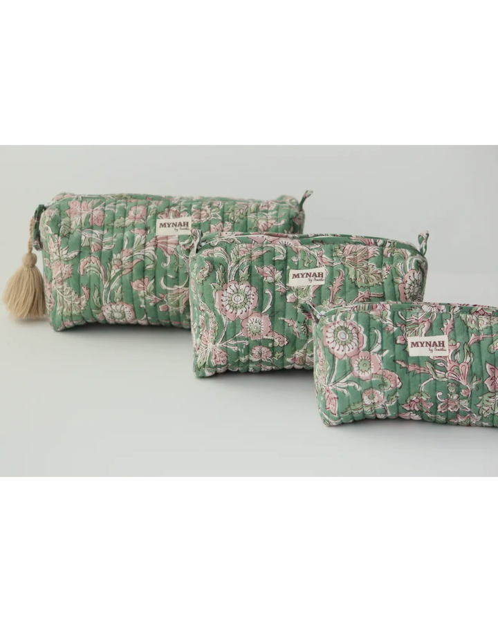 Green Blush Floral Travel Bag