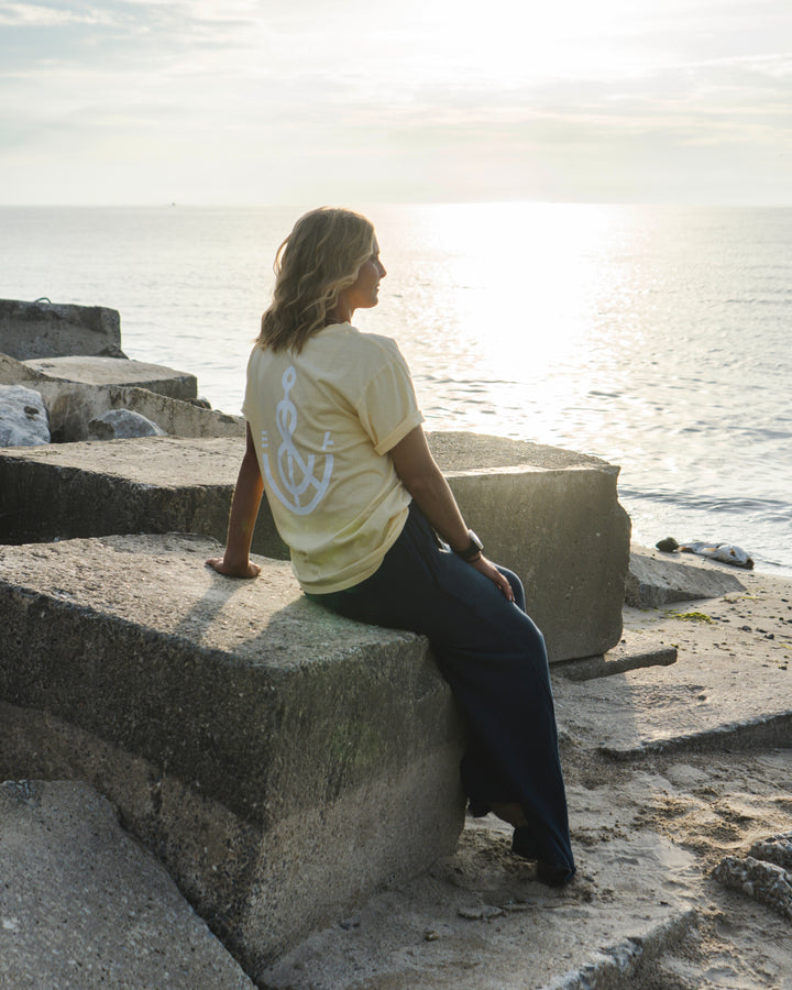 Unisex Signature Anchor Short Sleeve Tee- Butter