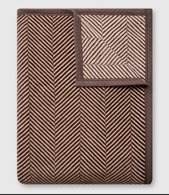 ChappyWrap Blanket- Harborview Herringbone Chocolate Brown