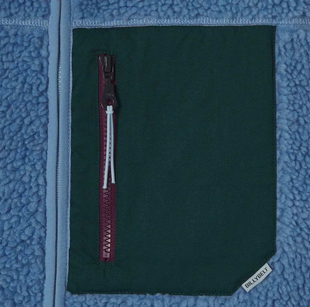 Unisex Full-Zip Sherpa Vest- Blue - Erie and Anchor