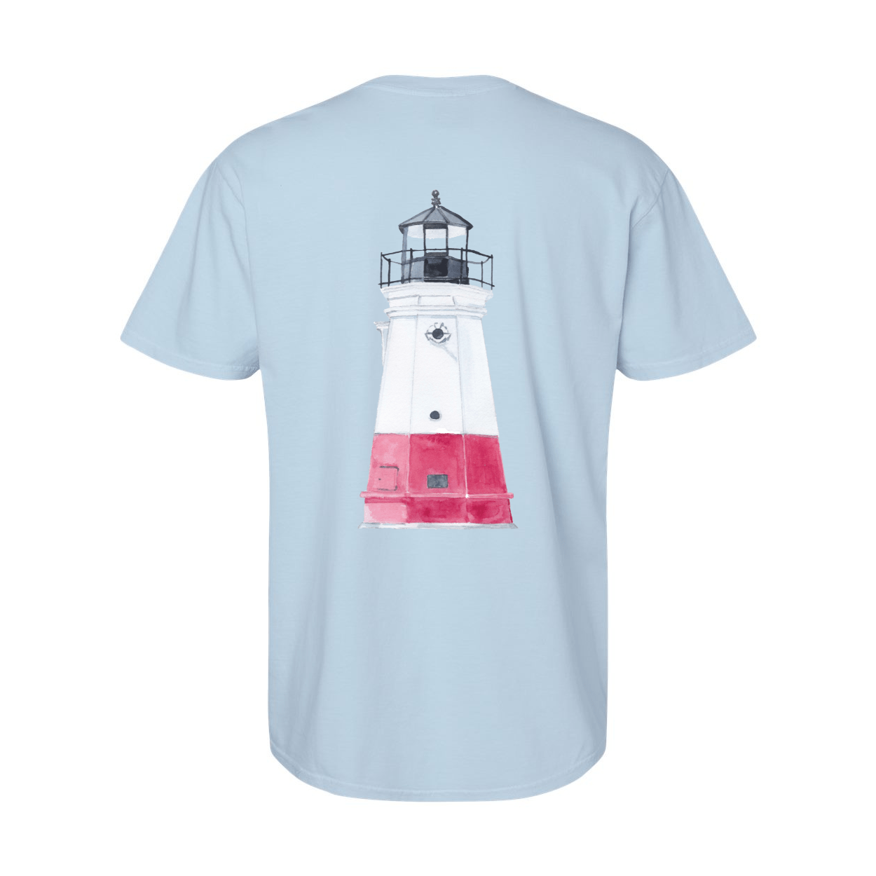 Unisex Vermilion Lighthouse Short Sleeve Tee-Light Blue