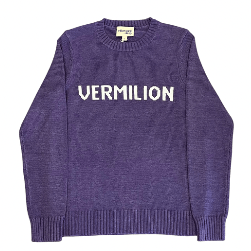 Women's Knit Vermilion Sweater- Purple/Ivory