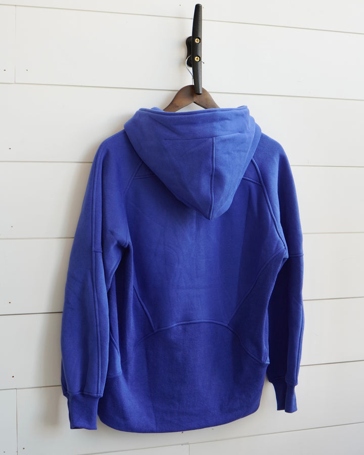 Women's Hooded Half Zip- Blue