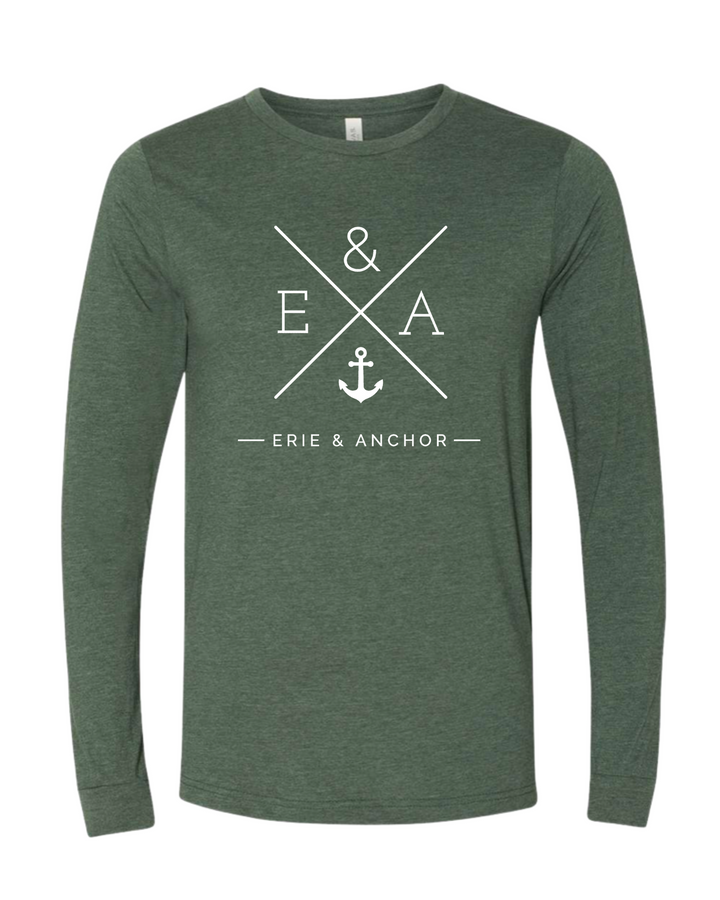 FINAL SALE Unisex Crosswinds Long Sleeve Tee - Hunter Green
