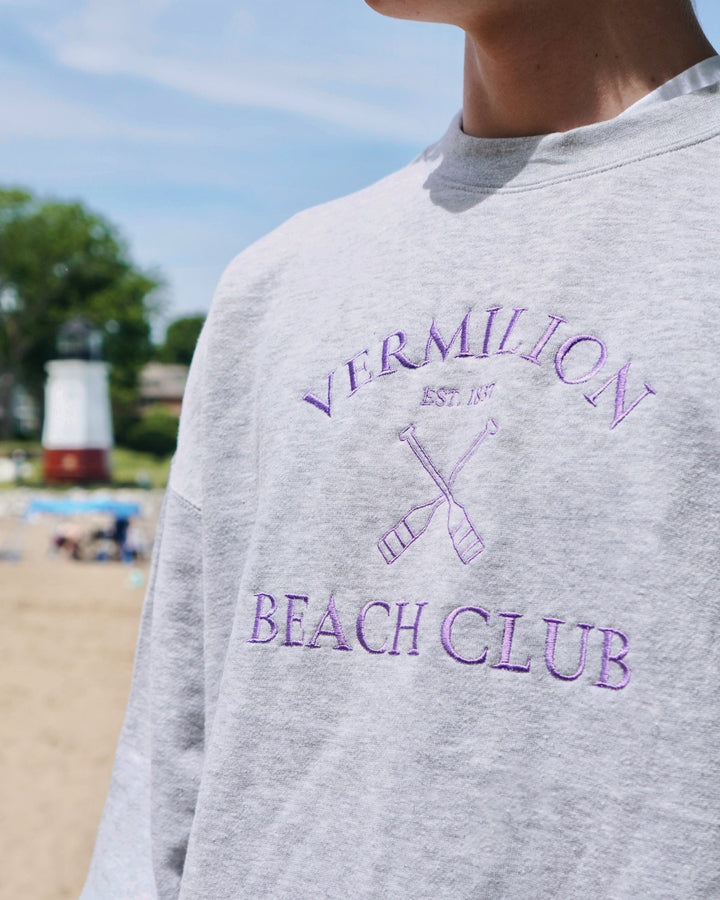 PRESALE Unisex Vermilion Beach Club Crewneck- Gray/Purple