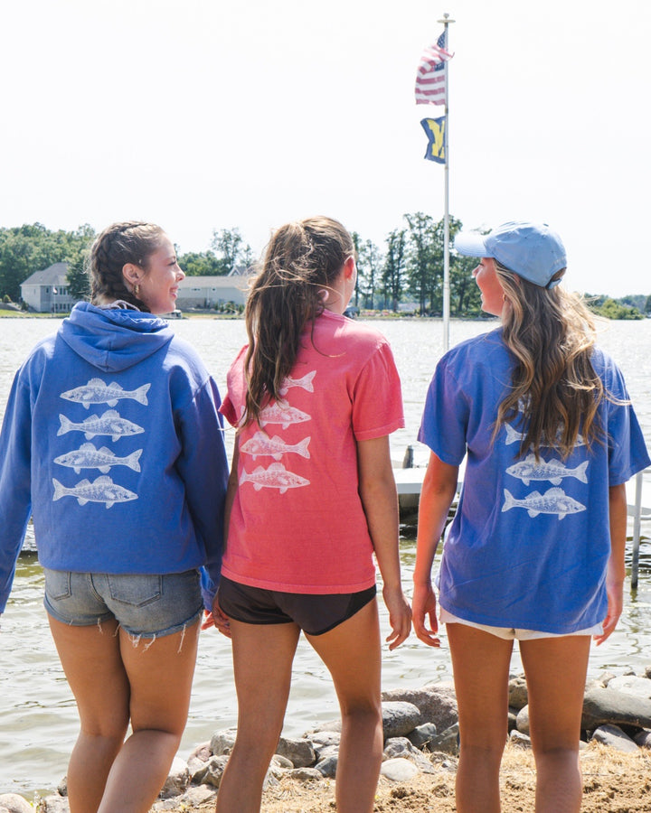 Unisex Fish Hoodie- Washed Royal