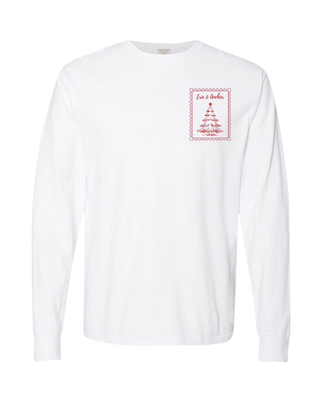 Unisex Holiday Beachside Stamp Long Sleeve- White