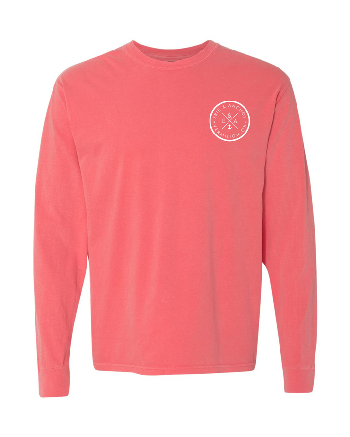 Unisex Signature Anchor Long Sleeve- Coral