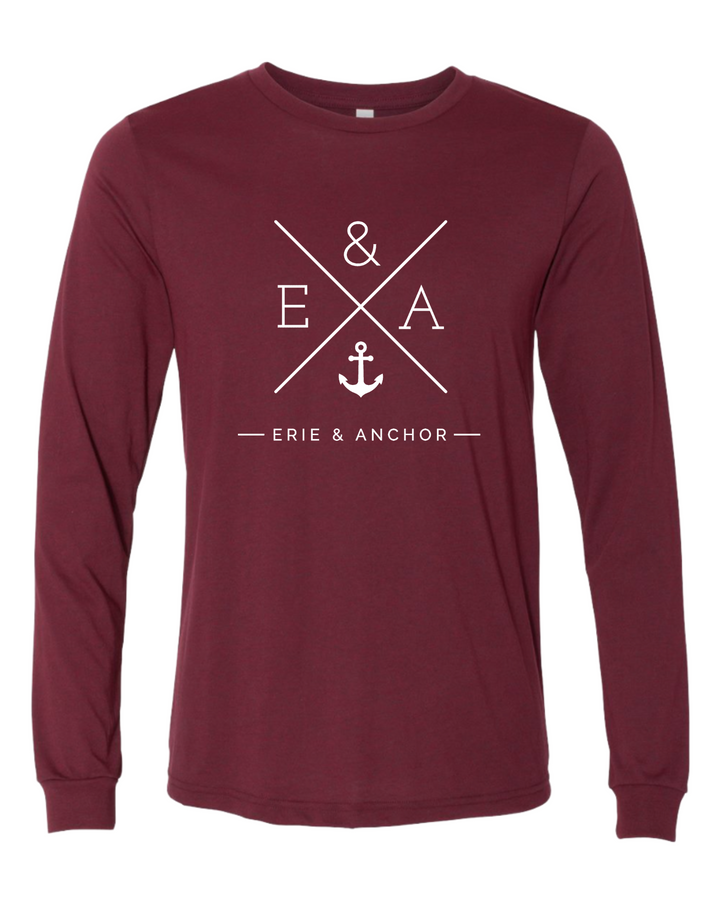 FINAL SALE Unisex Crosswinds Long Sleeve Tee - Maroon