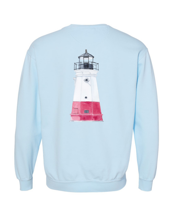 Unisex Vermilion Lighthouse Crewneck- Light Blue
