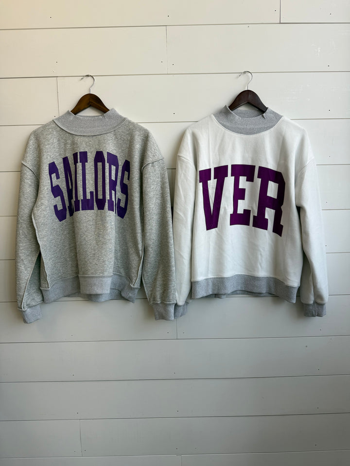 Reversible VER/Sailors Mock Neck Crew - Erie and Anchor