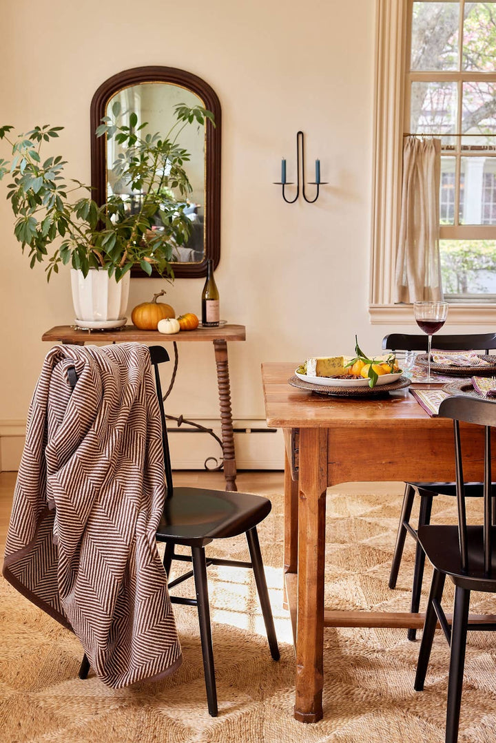Harborview Herringbone Chocolate Blanket: Original