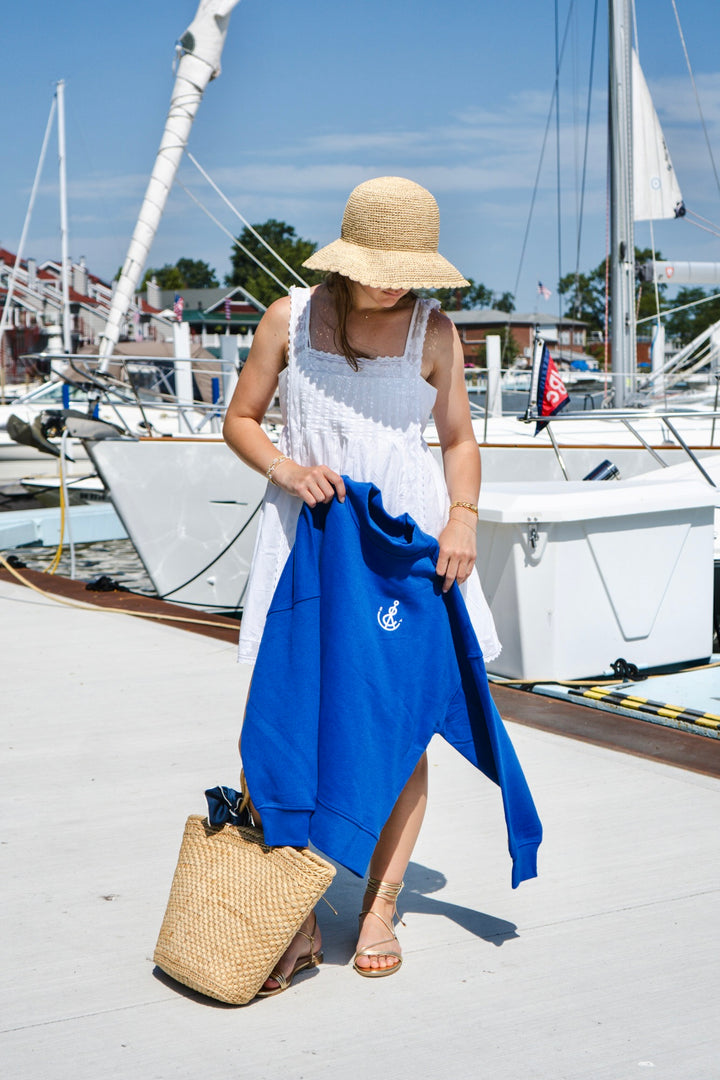 Women’s Anchor Mockneck Crew-Royal