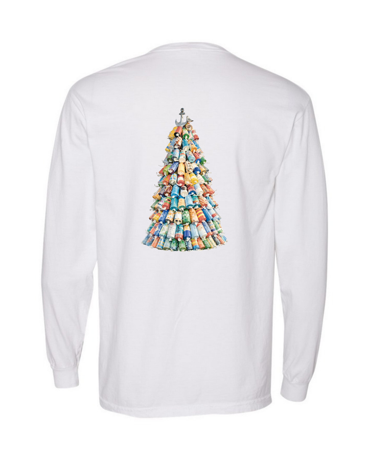 Unisex Buoy Tree Long Sleeve Tee- White - Erie and Anchor