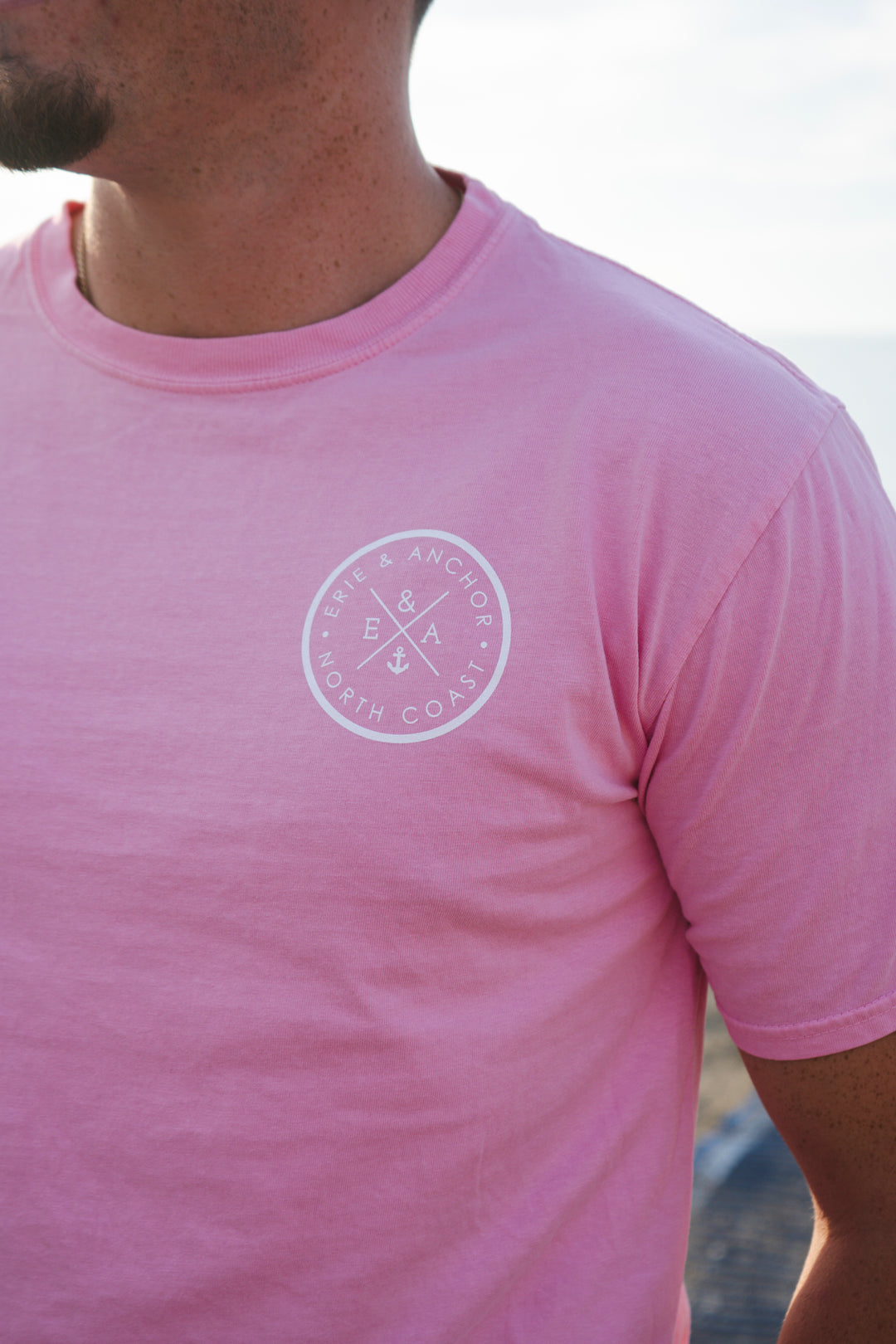 Unisex Signature Anchor Short Sleeve Tee- Bubblegum