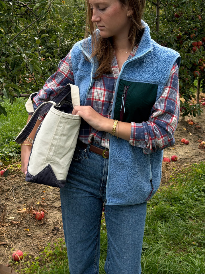 Unisex Full-Zip Sherpa Vest- Blue