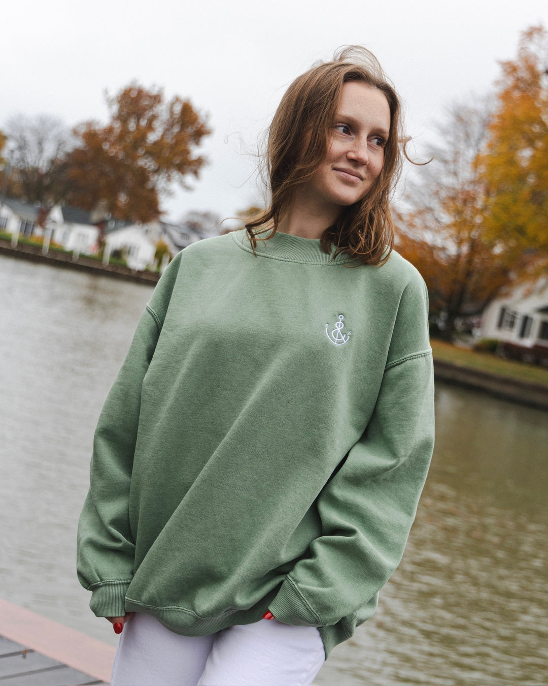Women’s Anchor Mockneck Crew-Mint