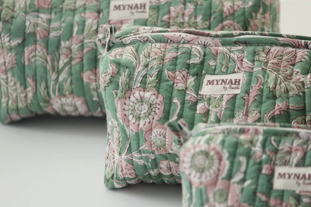 Green Blush Floral Travel Bag