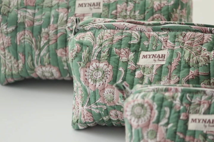 Green Blush Floral Travel Bag