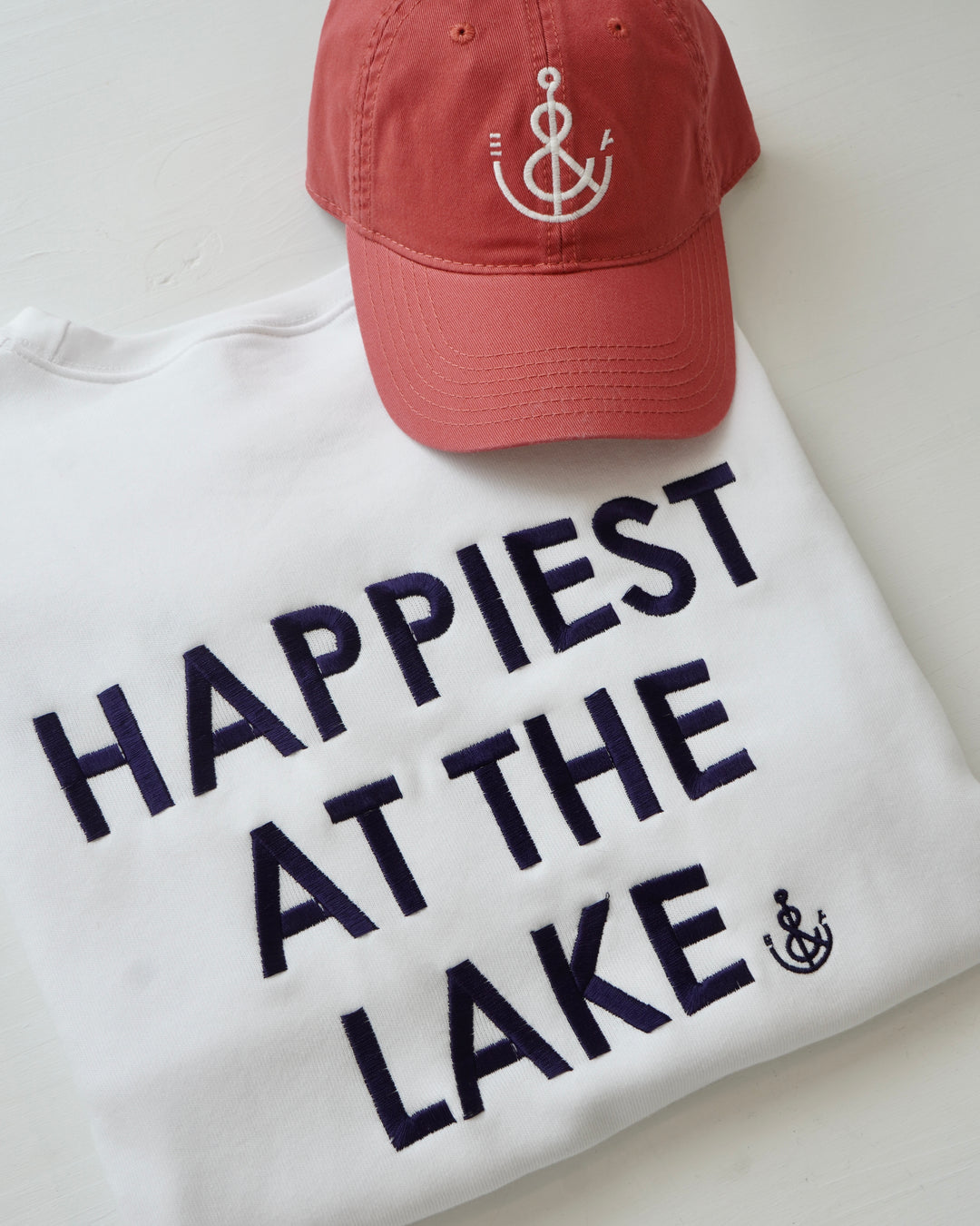 Unisex Happiest At The Lake Crewneck- White