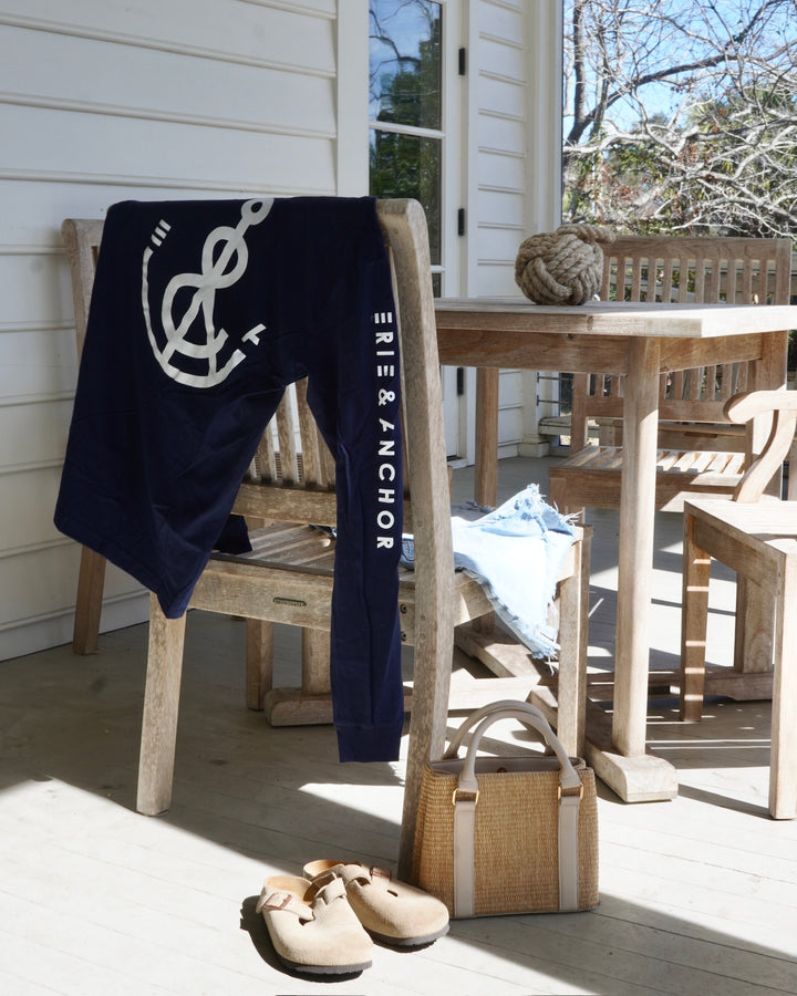 Signature Anchor Long Sleeve Tee-Navy