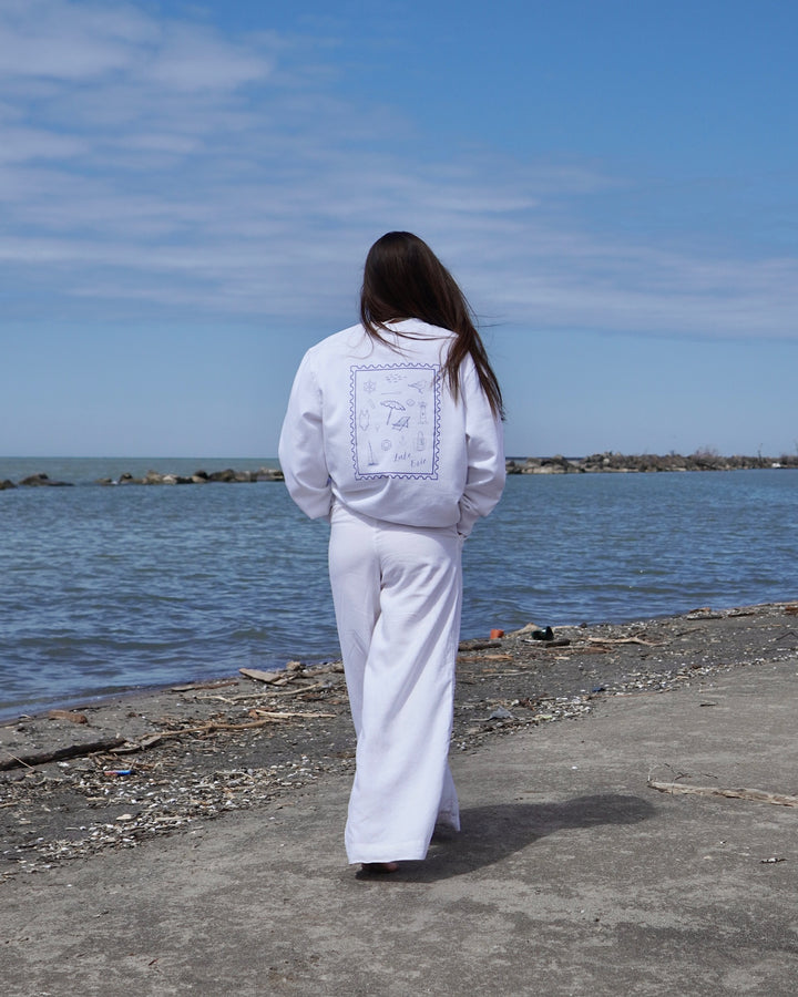 Unisex Beachside Hoodie- White